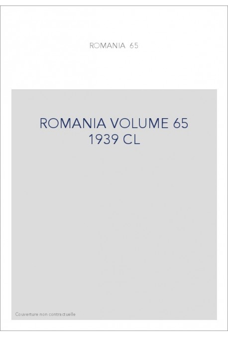 ROMANIA VOLUME 65 ( 1939 )