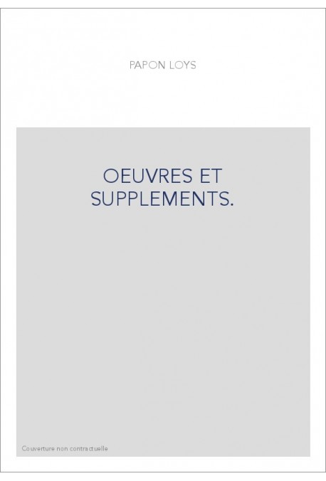 OEUVRES ET SUPPLEMENTS.