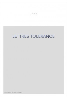 LETTRES SUR LA TOLERANCE. PRESENTE PAR PAUL VERNIERE.  (1825).