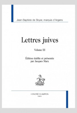 LETTRES JUIVES OU CORRESPONDANCE