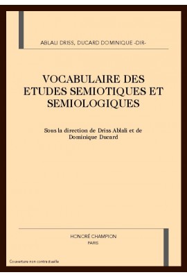 VOCABULAIRE DES ETUDES SEMIOTIQUES ET SEMIOLOGIQUES