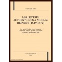 LES LETTRES AUTHENTIQUES A NICOLAS HEINSIUS (1649-1672)