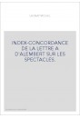 INDEX-CONCORDANCE DE LA LETTRE A D'ALEMBERT SUR LES SPECTACLES.