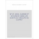 N° 27. 2003. GUERRE ET VIOLENCE DANS LES ECRITS DU GROUPE DE COPPET