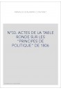 N°33. ACTES DE LA TABLE RONDE SUR LES "PRINCIPES DE POLITIQUE" DE 1806