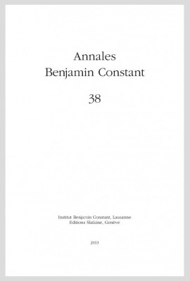 ANNALES BENJAMIN CONSTANT NUMÉRO 38/2013