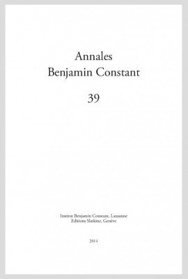 ANNALES BENJAMIN CONSTANT NUMÉRO 39/2014