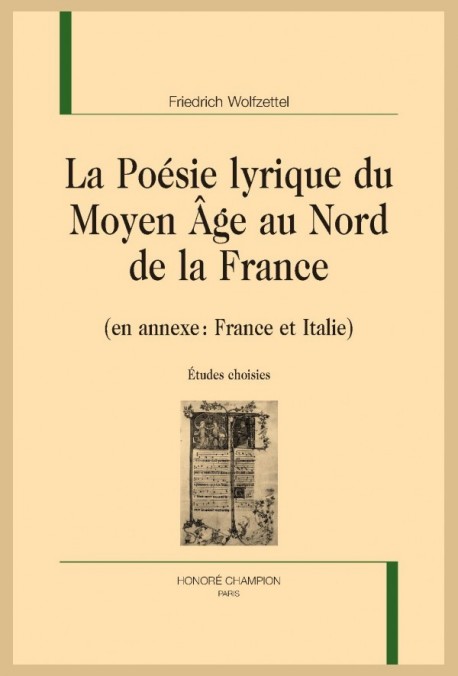 LA POÉSIE LYRIQUE DU MOYEN-ÂGE AU NORD DE LA FRANCE