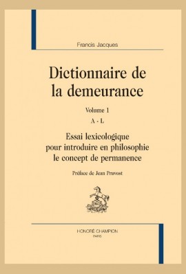 DICTIONNAIRE DE LA DEMEURANCE, 2 VOLUMES