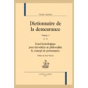 DICTIONNAIRE DE LA DEMEURANCE, 2 VOLUMES
