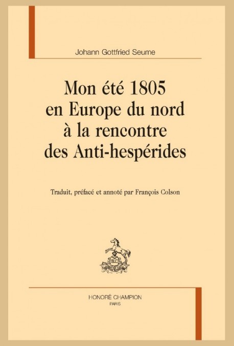 MON ÉTÉ 1805 EN EUROPE DU NORD À LA RENCONTRE DES ANTI-HESPÉRIDES
