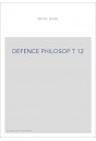 DEFENCE PHILOSOP T 12