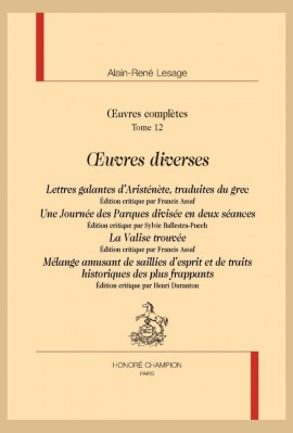 OEUVRES DIVERSES. LETTRES GALANTES D'ARISTÉNÈTE, UNE JOURNÉE DES PARQUES, LA VALISE TROUVÉE