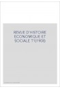 REVUE D'HISTOIRE ECONOMIQUE ET SOCIALE T1(1908)