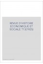 REVUE D'HISTOIRE ECONOMIQUE ET SOCIALE T13(1925)