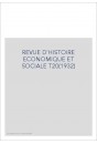 REVUE D'HISTOIRE ECONOMIQUE ET SOCIALE T20(1932)