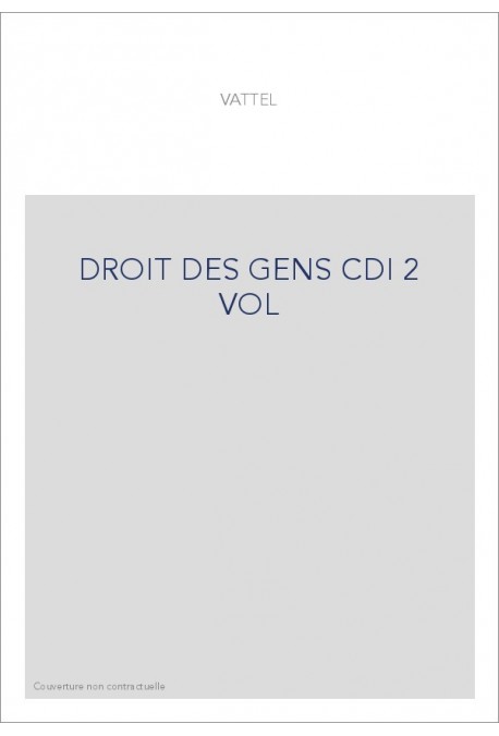 DROIT DES GENS CDI 2 VOL