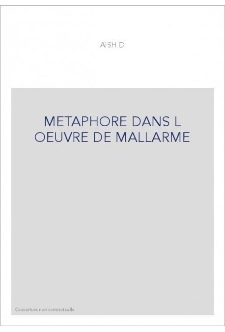 METAPHORE DANS L OEUVRE DE MALLARME