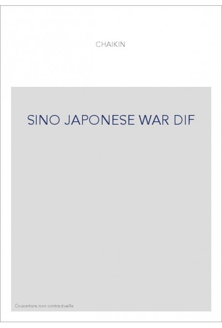 SINO JAPONESE WAR DIF