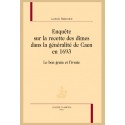 ENQUÊTE SUR LA RECETTE DES DÎMES DANS LA GÉNÉRALITÉ DE CAEN EN 1693