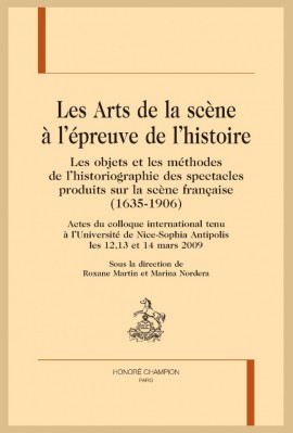 LES ARTS DE LA SCÈNE À L'ÉPREUVE DE L'HISTOIRE