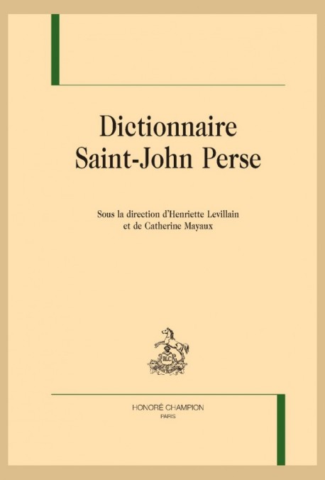 DICTIONNAIRE SAINT-JOHN PERSE