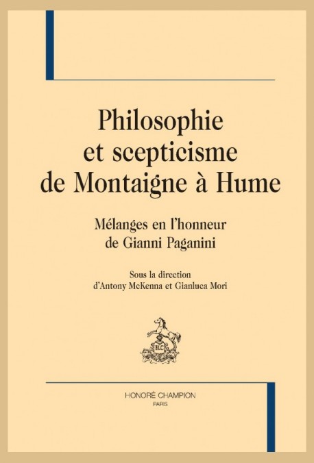 PHILOSOPHIE ET SCEPTICISME DE MONTAIGNE À HUME