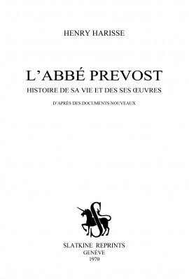 L'ABBÉ PRÉVOST.