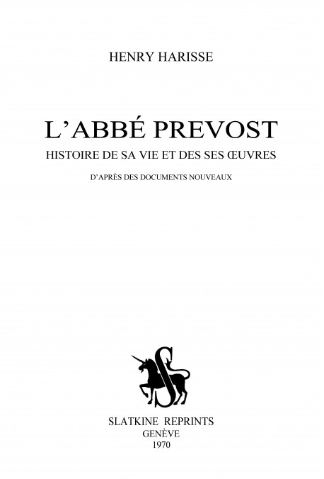 L'ABBÉ PRÉVOST.