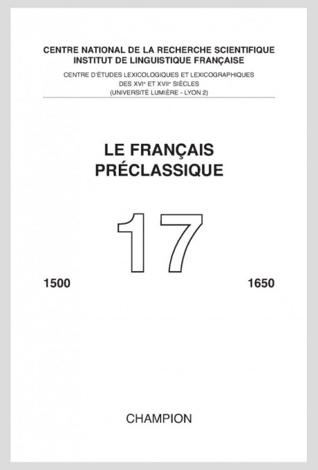 LE FRANÇAIS PRÉCLASSIQUE 17