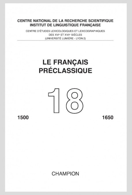 LE FRANÇAIS PRÉCLASSIQUE 18
