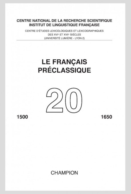 LE FRANÇAIS PRÉCLASSIQUE  20