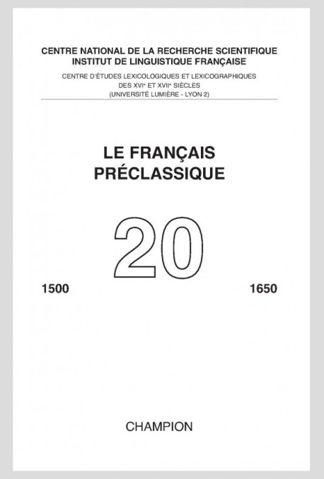 LE FRANÇAIS PRÉCLASSIQUE  20