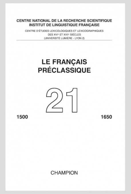 LE FRANÇAIS PRÉCLASSIQUE  21