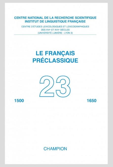 LE FRANÇAIS PRÉCLASSIQUE  23