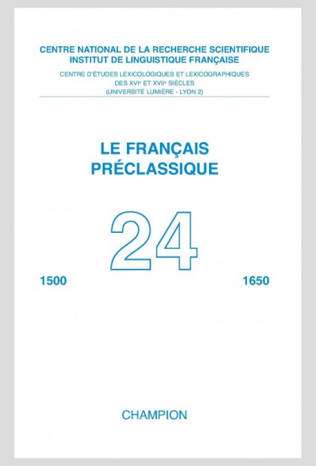 LE FRANÇAIS PRÉCLASSIQUE  24