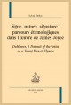 SIGNE, NATURE, SIGNATURE : PARCOURS ÉTYMOLOGIQUES DANS L'ŒUVRE DE JAMES JOYCE