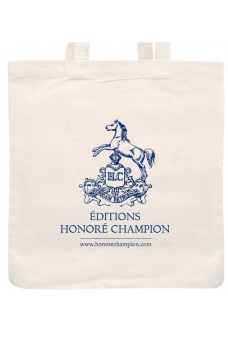 Sac Champion tissu blanc impression bleu. Série limitée