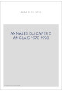 ANNALES DU CAPES D ANGLAIS 1970 1998