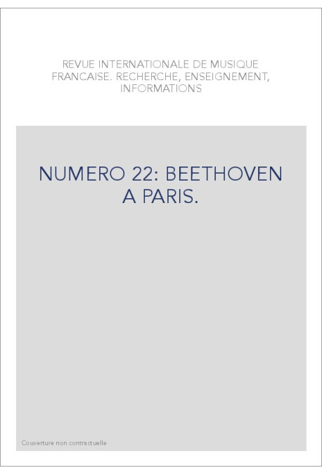 NUMERO 22: BEETHOVEN A PARIS.
