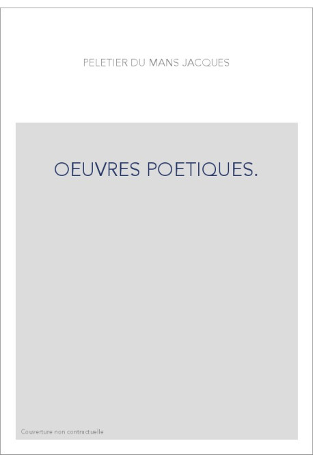 OEUVRES POETIQUES.