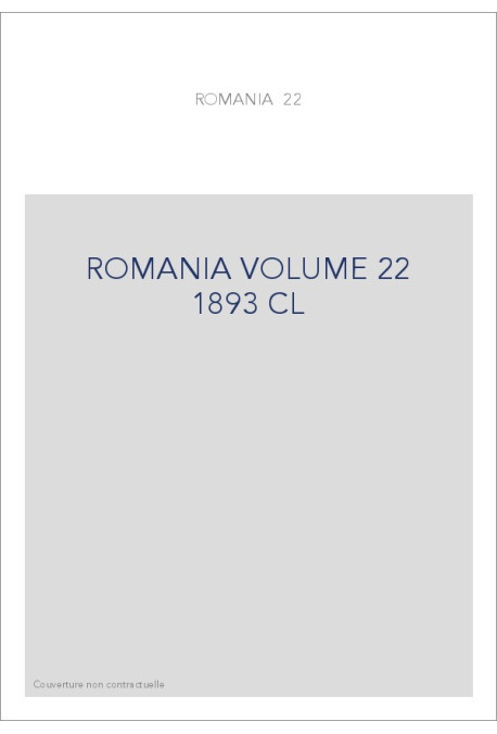 ROMANIA VOLUME 22 ( 1893 )