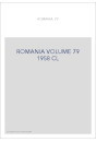 ROMANIA VOLUME 79 ( 1958 ) CL