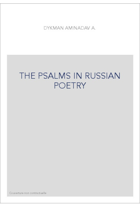THE PSALMS IN RUSSIAN POETRY