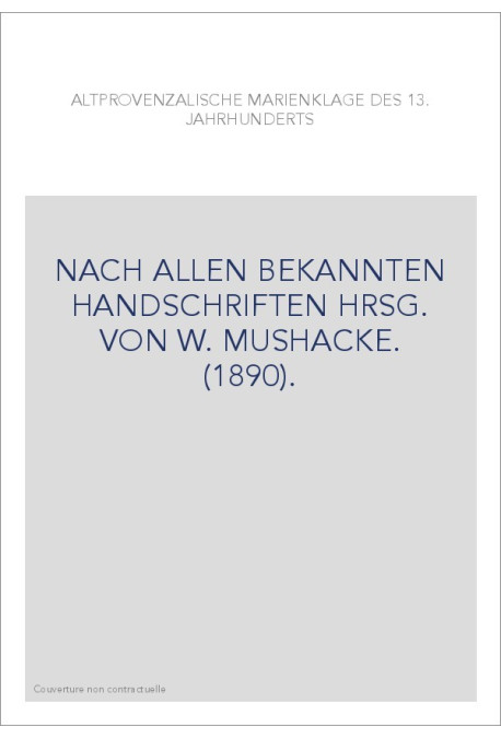 ALTPROVENZALISCHE MARIENKLAGE DES 13.JAHRHUNDERTS.