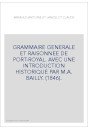 GRAMMAIRE GENERALE ET RAISONNEE DE PORT-ROYAL (1846).