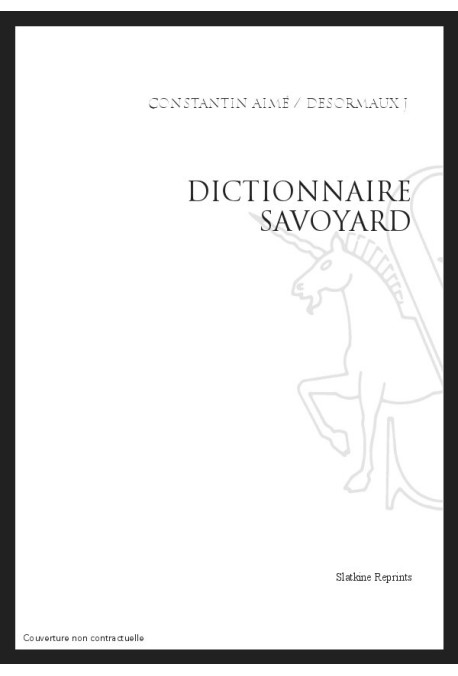 DICTIONNAIRE SAVOYARD