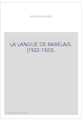 LA LANGUE DE RABELAIS. (1922-1923).