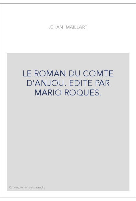 LE ROMAN DU COMTE D'ANJOU