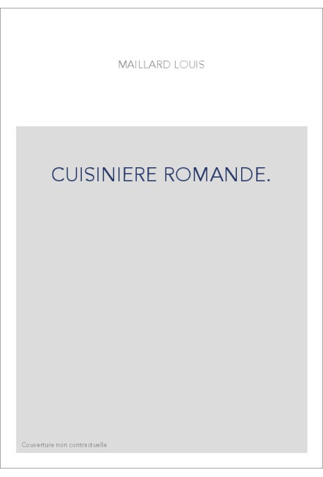 CUISINIERE ROMANDE.
